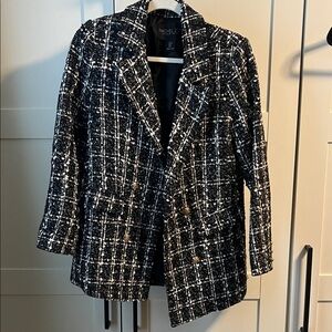 Rachel Zoe Black and White Tweed Blazer